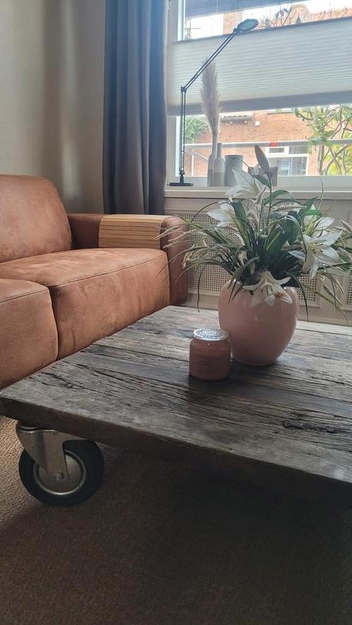 Unieke Salontafel van Spoorbielzen, Huis en Inrichting, Tafels | Salontafels, Zo goed als nieuw, Minder dan 50 cm, 50 tot 100 cm