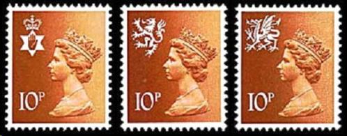 REGIONALS E.II. 10p. Decimal Machin frankeerzegels, 6 Variët, Postzegels en Munten, Postzegels | Europa | UK, Postfris, Verzenden