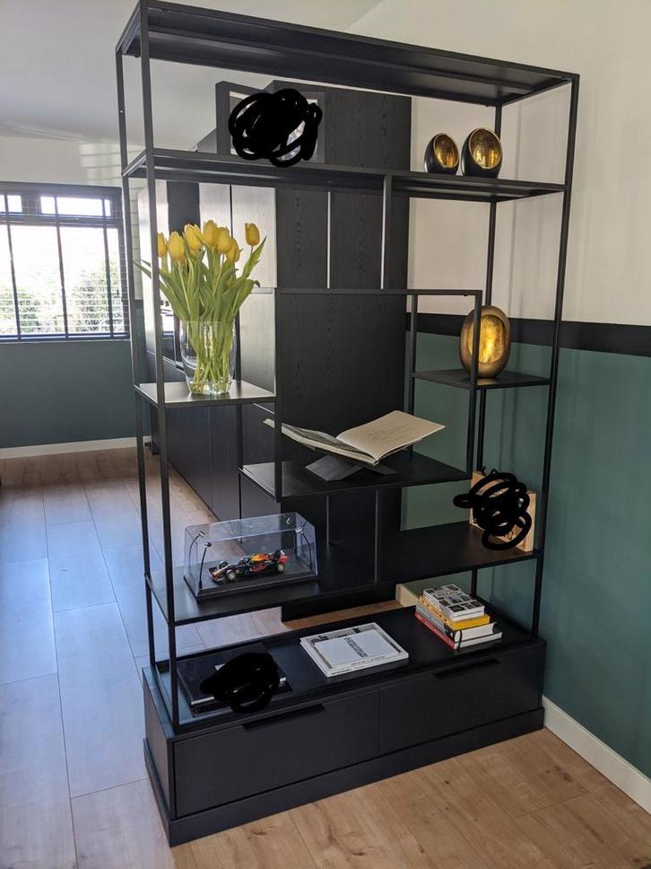 Mooie open vakkenkast met lades, Huis en Inrichting, Kasten | Wandmeubels, Zo goed als nieuw, 200 cm of meer, Minder dan 150 cm