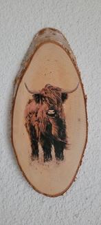 Nr.285 Schotse hooglander op boomschijf, Huis en Inrichting, Woonaccessoires | Wanddecoraties, Ophalen of Verzenden