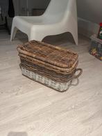 Rieten mand met scharnierdeksel, Ophalen, Gebruikt, Mand, Riet