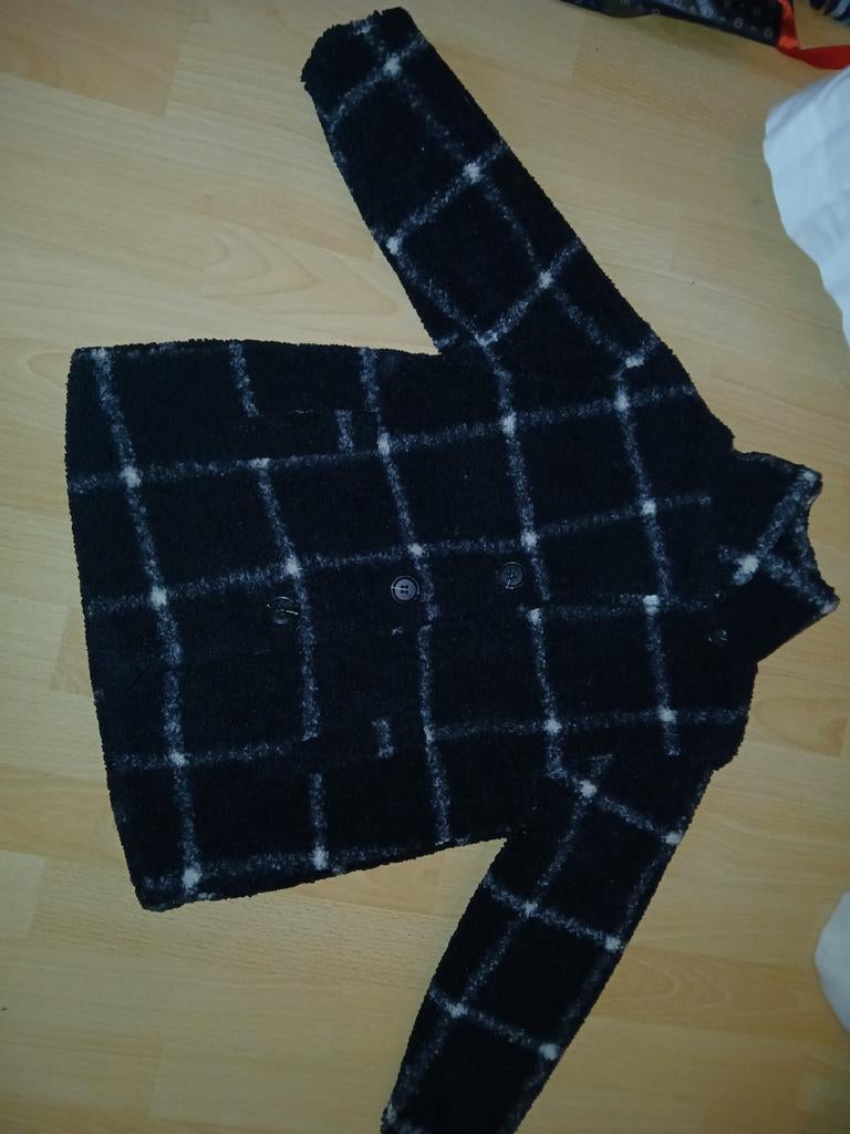 Zwart-wit bontjas maat 122/128 - Winterjas, Ophalen of Verzenden, Zo goed als nieuw, No Brand, Jongen of Meisje