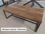 Grote oud eiken wagonplanken salontafel afmeting: 140x70, Ophalen, 100 tot 150 cm, Nieuw, 50 tot 100 cm