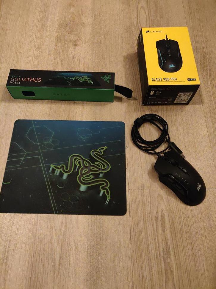 Corsair Glaive RGB Pro high-end gamingmuis te koop, Computers en Software, Muizen, Zo goed als nieuw, Muis, Rechtshandig, Bedraad