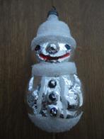 Mooie oude vintage glazen kerstbal sneeuwpop sneeuwman, Ophalen of Verzenden, Gebruikt