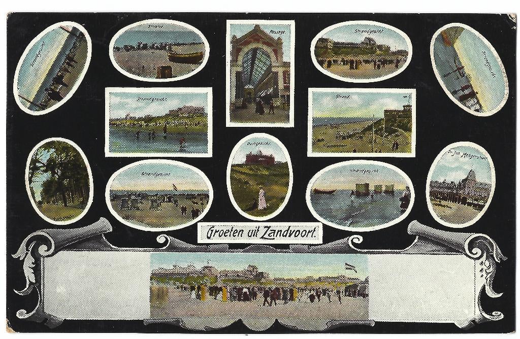Zandvoort, Groeten uit Zandvoort. Opruimingskaart, Verzenden, Voor 1920, Gelopen, Noord-Holland