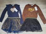 Nieuw! Orange Stars jurk blauw goud tule/ bruin zwart 140, Meisje, Nieuw, Ophalen of Verzenden, Jurk of Rok