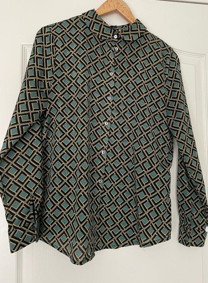 Noisy May groen retro  bloesje  nieuw  S, Kleding | Dames, Blouses en Tunieken, Nieuw, Maat 36 (S), Groen, Ophalen of Verzenden