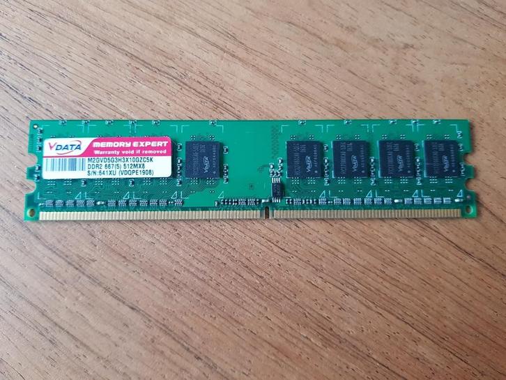 VDATA Memory Expert DDR2 512MB ram module, Computers en Software, RAM geheugen, Zo goed als nieuw, Desktop, DDR2, Ophalen of Verzenden