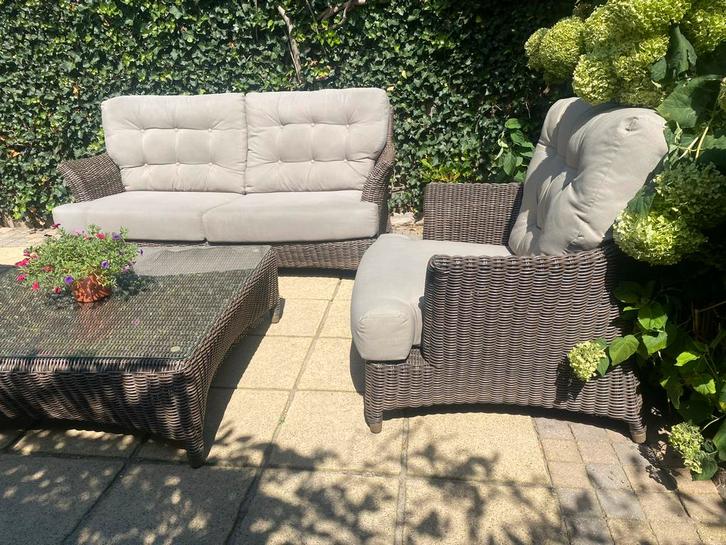 4 Seasons Outdoor Loungeset - 5 persoons, Tuin en Terras, Tuinsets en Loungesets, Zo goed als nieuw, Loungeset, Wicker, 5 zitplaatsen