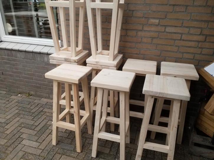 BarKrukken Bartafels, Huis en Inrichting, Barkrukken, Nieuw, 60 tot 90 cm, Hout, 5 krukken of meer, Ophalen