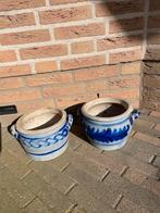 Twee Keulse Potten met Blauwe Decoratie, Antiek en Kunst, Antiek | Keramiek en Aardewerk, Ophalen