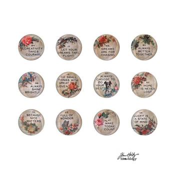 Tim Holtz Idea-ology Quote Flair Buttons #94116 beschikbaar voor biedingen