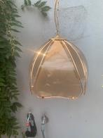 Vintage hanglamp 80ties, koper met rose glas, Huis en Inrichting, Lampen | Hanglampen, Ophalen, Gebruikt, 80ties vintage, Glas