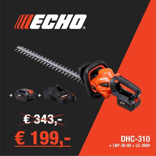 ECHO - 40 V - heggenschaar - DHC310 incl. Accu en Lader ACTI, Tuin en Terras, Heggenscharen, Nieuw, Accu, Ophalen of Verzenden