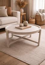 Warm beige houten salontafel, Huis en Inrichting, Tafels | Salontafels, Ophalen, Overige materialen, 50 tot 100 cm, Rond