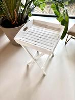 Witte Bijzettafel met Dienblad, Ophalen, Nieuw, Vierkant, Hout