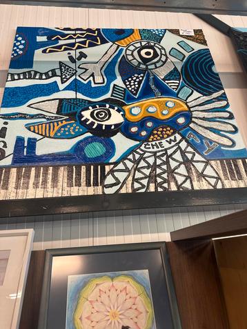 Abstract Schilderij van kunsternaar Harold Scheffer beschikbaar voor biedingen