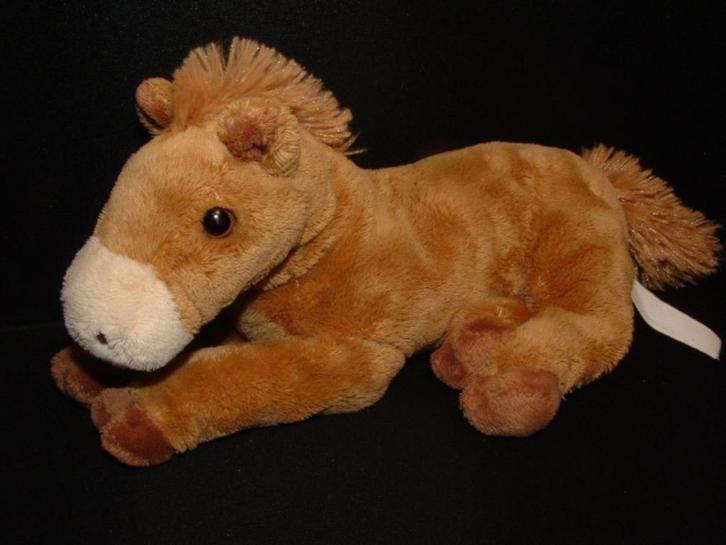 HEMA PAARD VELOURS LICHTBRUIN MET  ROOMWITTE SNUIT  BRUINE O, Kinderen en Baby's, Speelgoed | Knuffels en Pluche, Nieuw, Paard