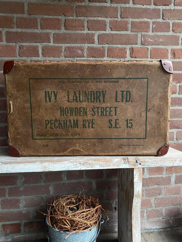 Oude Laundrybox | Wasserij doos, Antiek en Kunst, Curiosa en Brocante, Verzenden