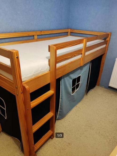 halfhoogslaper hoogslaper kinderbed met tent, Kinderen en Baby's, Kinderkamer | Stapelbedden en Hoogslapers, Zo goed als nieuw