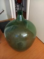 Grote groene mandfles, Ophalen of Verzenden, Minder dan 50 cm, Groen, Glas