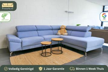 Grote Hoekbank babyblauw verst. hoofdsteunen [Refurbished] beschikbaar voor biedingen