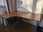 Houten hoek bureau Ikea galant 160 x 80 de hoek is 120 diep, Ophalen, In hoogte verstelbaar, Gebruikt, Bureau