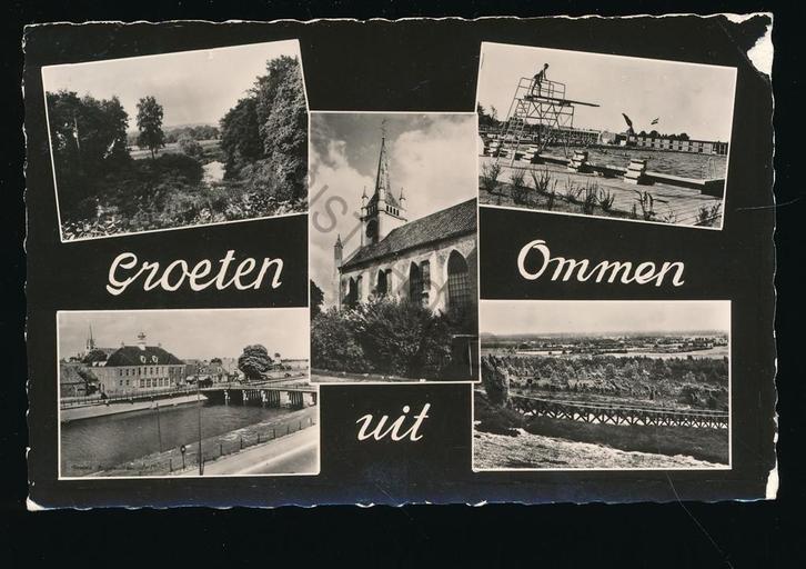 Ommen - meerluik [KRST009-2075, Verzamelen, Ansichtkaarten | Nederland, Gelopen, Overijssel, 1940 tot 1960, Verzenden