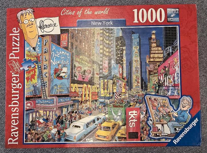 Puzzel Ravensburger "New York-Cities of the World" 1000st, Hobby en Vrije tijd, Denksport en Puzzels, Zo goed als nieuw, Legpuzzel