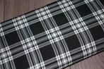 geweven polyester stof - zwart/wit geruit #2790 €5pm, 120 cm of meer, Zwart, Ophalen of Verzenden, Polyester
