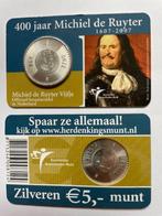 Zilveren 5 euro munt 400 jaar Michiel de Ruyter 1607-2007 in, Setje, Zilver, Euro's, Ophalen of Verzenden