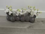 6 grijze vaasjes met orchideeën, Huis en Inrichting, Woonaccessoires | Vazen, Overige materialen, Overige kleuren, Ophalen of Verzenden