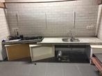 Grijze keuken granieten blad en gaskookplaat 0638553070, Huis en Inrichting, Keuken | Complete keukens, Gebruikt, Graniet of Steen