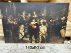 Canvas schilderij Nachtwacht 140x90 cm, Huis en Inrichting, Woonaccessoires | Schilderijen, Tekeningen en Foto's, Ophalen, Nieuw