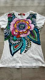 Desigual fleurig shirt wit met bloem valt 146 152 + vlekje, Meisje, Gebruikt, Ophalen of Verzenden, Shirt of Longsleeve