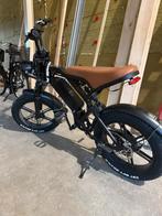 Fatbike electrische fiets zwart met bruin zadel zgan, Fietsen en Brommers, Elektrische fietsen, Overige merken, Ophalen of Verzenden