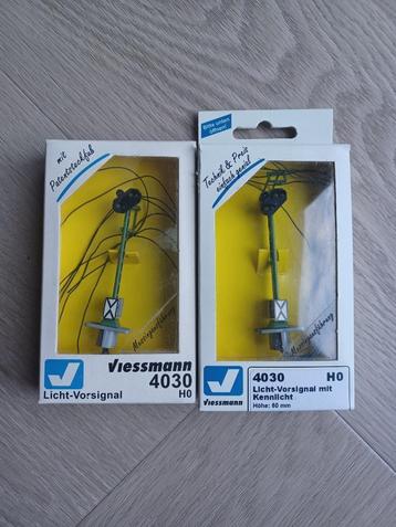 2x Viessmann HO licht voorsein met waarschuwingslicht beschikbaar voor biedingen