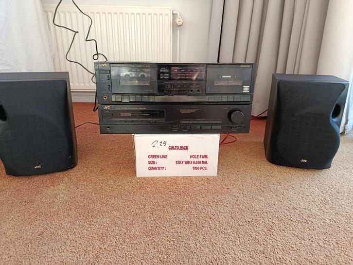 JVC AX-111 versterker + TDW-220 cassettedeck + luidsprekers, Audio, Tv en Foto, Stereo-sets, Gebruikt, Cassettedeck, JVC, Ophalen