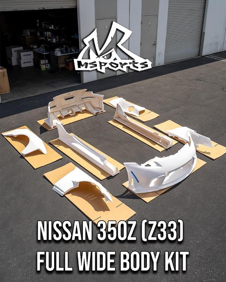 M-Sports wide bodykit bumper motorkap skirts - Nissan 350z, Auto diversen, Tuning en Styling, Ophalen of Verzenden