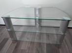 Doorzichtige tafel van glas, Huis en Inrichting, Tafels | Bijzettafels, Glas, 60 cm of meer, Rechthoekig, Zo goed als nieuw
