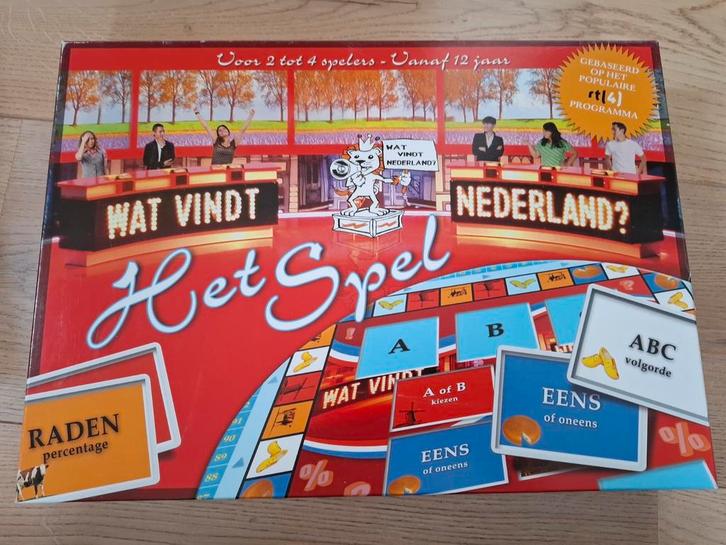 Wat Vindt Nederland? - Het Spel, Hobby en Vrije tijd, Gezelschapsspellen | Bordspellen, Gebruikt, Een of twee spelers, Drie of vier spelers