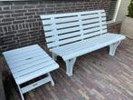 Tuinbank met bijzettafel, Ophalen, Zo goed als nieuw, Kunststof