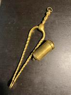 Antiek koperen klokketangetje kooltjestang voor klok, Ophalen of Verzenden