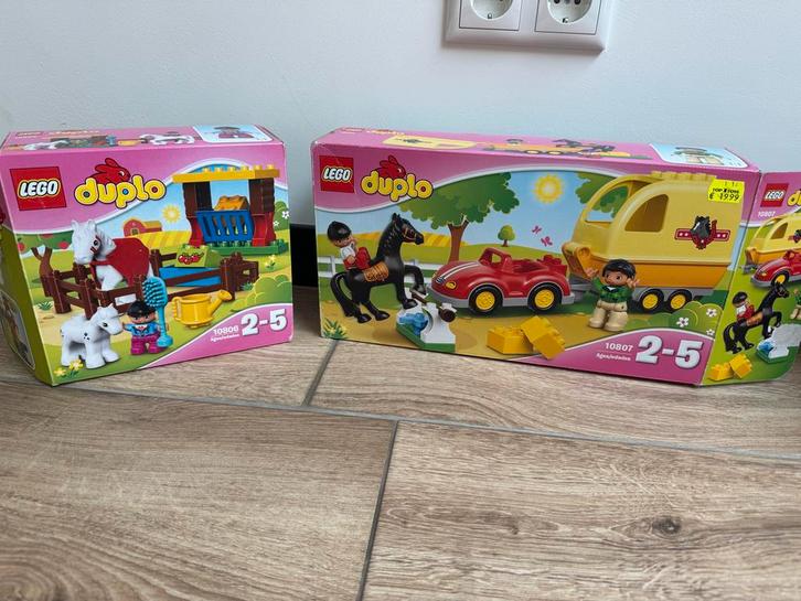 Duplo Paarden Sets 10806 & 10807 Compleet met Doos, Kinderen en Baby's, Speelgoed | Duplo en Lego, Gebruikt, Duplo, Complete set