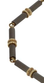 14 karaats gouden met titanium design schakel armband unisex, Sieraden, Tassen en Uiterlijk, Armbanden, Voordeelsieraden, Ophalen of Verzenden