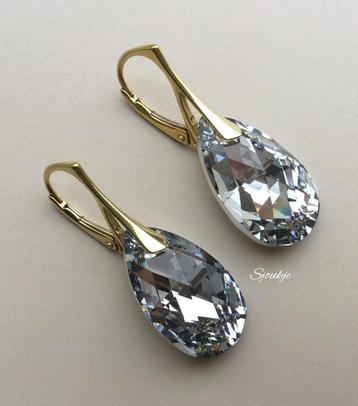 Oorbellen Swarovski kristal NIEUW goud zilver ketting parel  beschikbaar voor biedingen