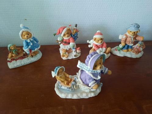 Cherished Teddies Beeldjes - Winter Set van 5, Verzamelen, Beren en Cherished Teddies, Gebruikt, Beeldje, Cherished Teddies, Ophalen of Verzenden