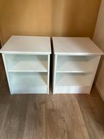Twee witte nachtkastjes/bijzettafels, Huis en Inrichting, Ophalen, Met plank(en), Minder dan 50 cm, Gebruikt