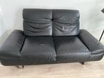 Leren 2 zits bank zwart italsofa, Huis en Inrichting, Banken | Bankstellen, Ophalen, Gebruikt, 150 tot 200 cm, Tweepersoons